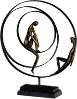 Figurine sculpture décorative Casablanca - Réalisée en résine synthétique - Modèle : Patience - Coloris : Bronze Noir - Salon décoratif - Hauteur 41 cm Statuettes et sculptures Naty Shop Patience