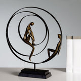 Figurine sculpture décorative Casablanca - En résine synthétique - Modèle : Patience - Coloris : Noir Bronze - Salon décoratif - Hauteur 41 cm Statuettes et sculptures Naty Shop