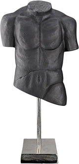 Casablanca grande sculpture décorative - sculpture ronde en bois aluminium couleur : argent naturel - décoration salon cadeau anniversaire hauteur 46 cm Statuettes et sculptures Naty Shop Anthracite Hauteur 55 cm