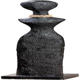 Casablanca grande sculpture décorative - sculpture ronde en bois aluminium couleur : argent naturel - décoration salon cadeau anniversaire hauteur 46 cm Statuettes et sculptures Naty Shop Noir Hauteur 86 cm