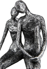 Sculpture Casablanca - Figurine décorative couple - Polyrésine - Couleur : argent antique Hauteur 25 cm Statuettes et sculptures Naty Shop