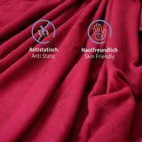 Couverture douillette Komfortec 150X200 Cm, couverture polaire moelleuse certifiée Oeko-Tex, couverture sherpa chaude pour le canapé, couverture épaisse pour le canapé, bordeaux Lits et couvertures Besuche den Komfortec-Store