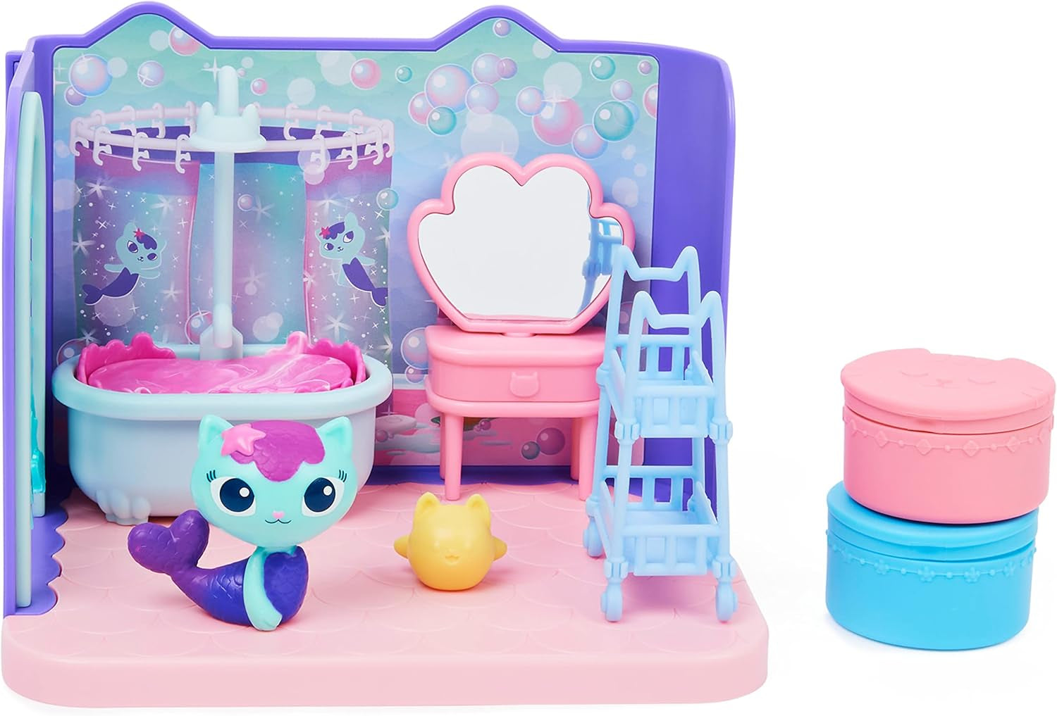 Chambre de luxe Gabby's Dollhouse, salle de musique Groovy et chambre de luxe, bain de luxe, bain de chaton marin