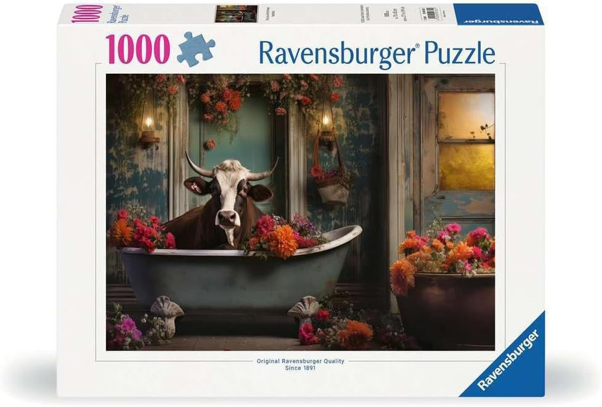 Ravensburger Puzzle 12000782 - Vache dans la baignoire - Puzzle 1000 pièces pour adultes et enfants à partir de 14 ans, Puzzle Naty Shop Titre par défaut