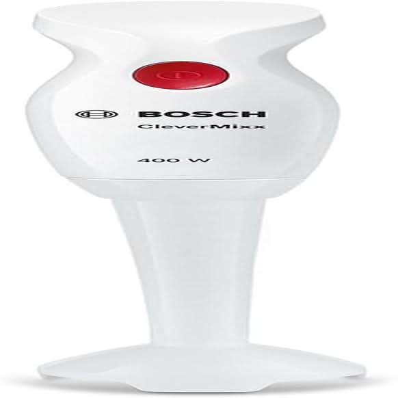Bosch Stabmixer Clevermixx MSM14000, Abnehmbarer Mixfuß, Ergonomischer Griff, Leichtes Gehäuse, 4-Klingen-Messer, Einfache Reinigung, 400 W, Blanc/Rot Kitchen Naty Shop