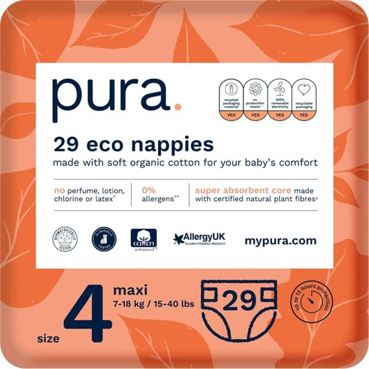 Couches Eco Baby - Taille 3 (4-9 kg), 1 paquet (26 couches), couches ultra douces pour peaux sensibles, coton biologique, protection contre les fuites jusqu'à 12 heures, nouveau guide des tailles