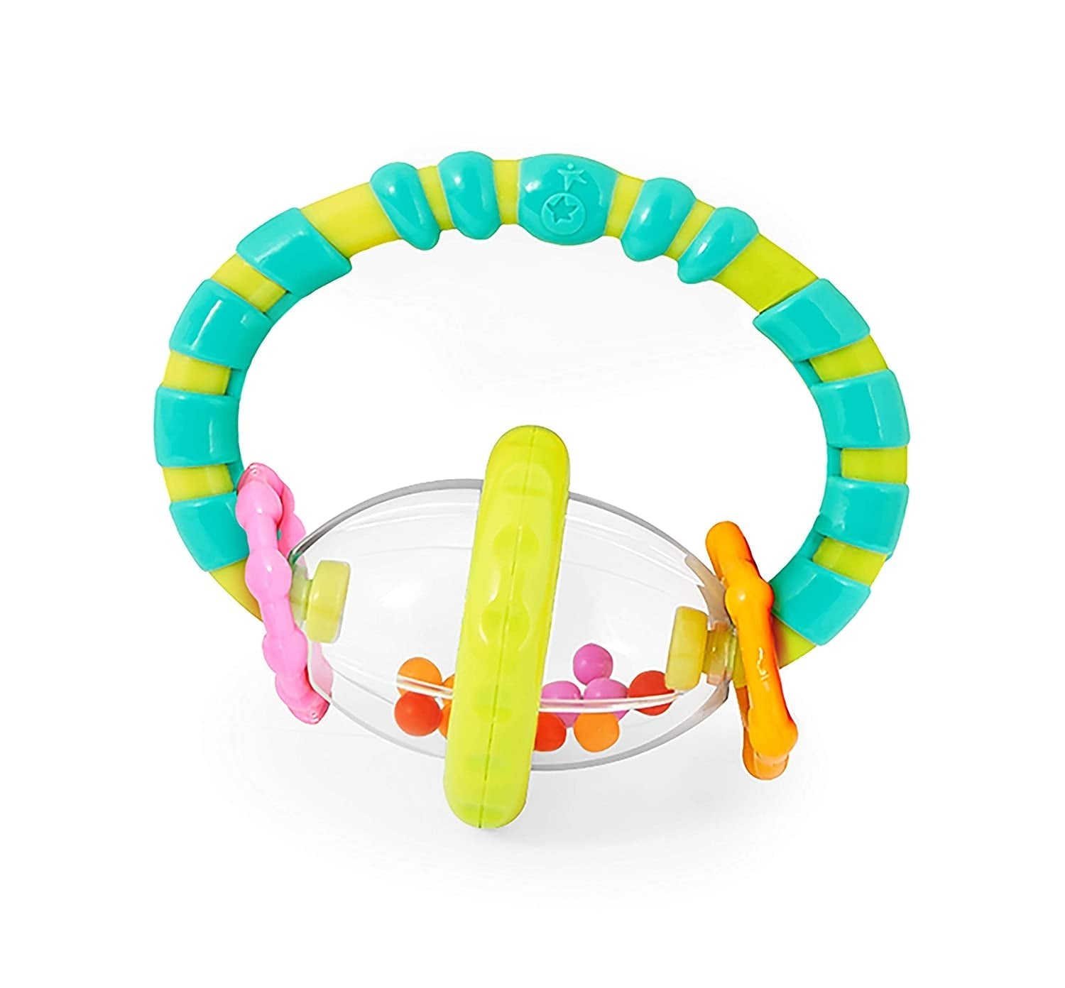 Bright Starts Little Shakers Coffret cadeau 6 pièces – Hochets et anneaux de dentition pour bébé sans BPA, faciles à attraper, unisexe pour nouveau-né +