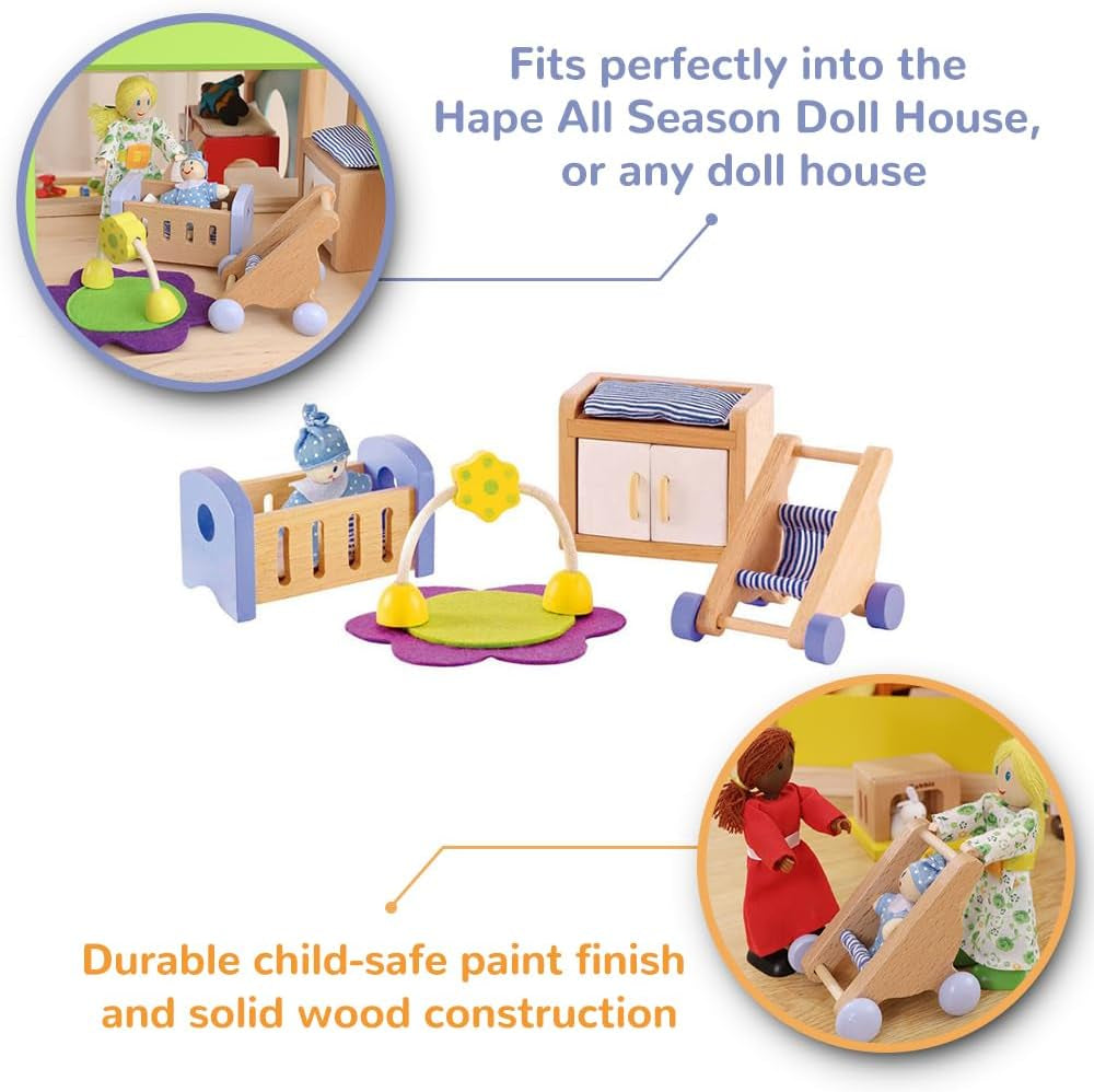 Hape E3459 - Chambre d'enfant, petites maisons de poupées Naty Shop
