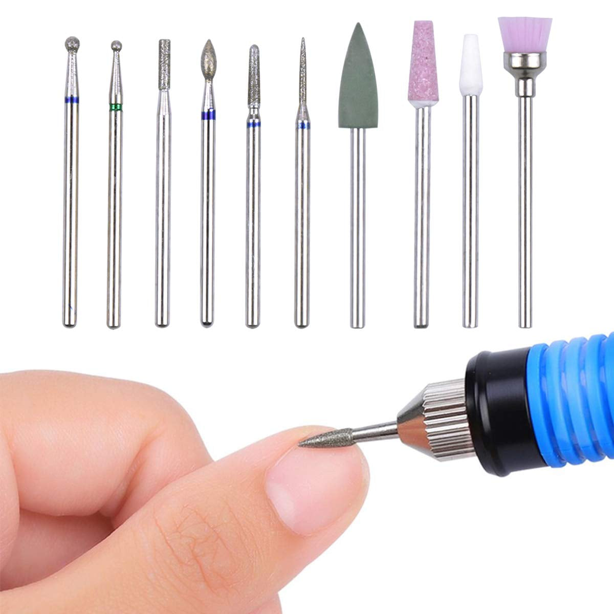 10 pièces Nagelbohrer Bits, Nagelfräser, Wolframlegierung Nagelfräser Bits, Professioneller Nagelfräser, Gelnägel Zubehör Nageldesign Zubehör Für Maniküre Pedicüre Entfernen Nail Art