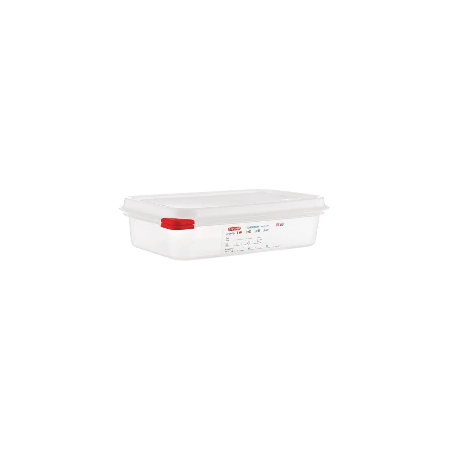 13351 PP Récipient alimentaire GN avec couvercle, 1,8 l, 65 mm (4 pièces) Boîtes de conservation alimentaire Naty Shop 1,8 Ltr
