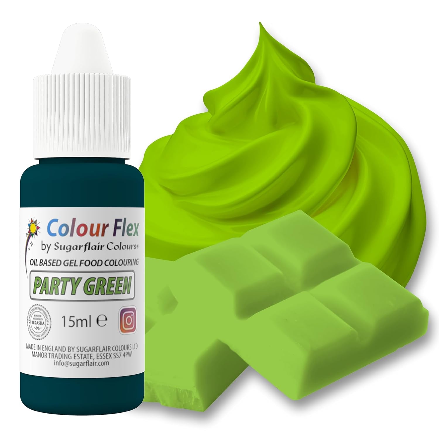 Colorant alimentaire à base d'huile Sugarflair Colourflex, bleu royal, colorant alimentaire liquide hautement concentré, colorant alimentaire pour crème au beurre, chocolat, pâte, fondant, glaçage et plus encore - 15 ml