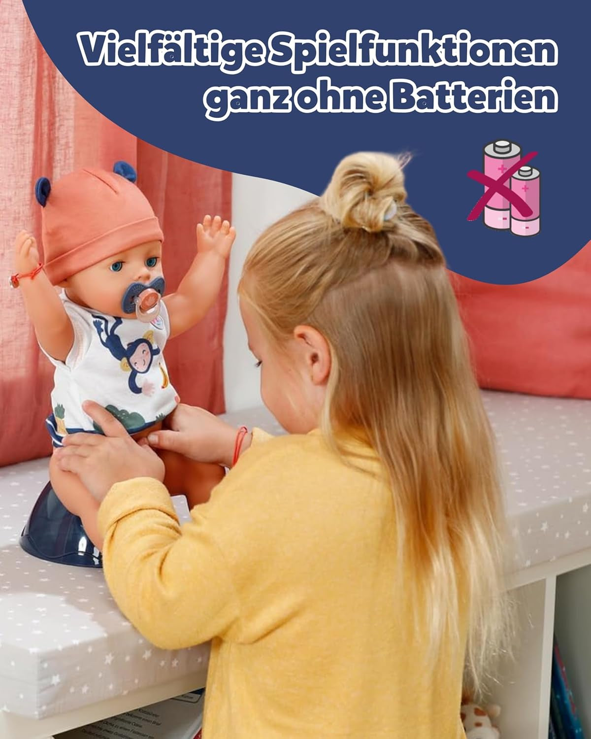BABY Born Emma en style jungle - Poupée de 43 cm de haut - 10 fonctions Y compris accessoires et robe aux couleurs unisexes - Fonctionne sans piles - Convient aux enfants à partir de 3 ans Naty Shop Dolls