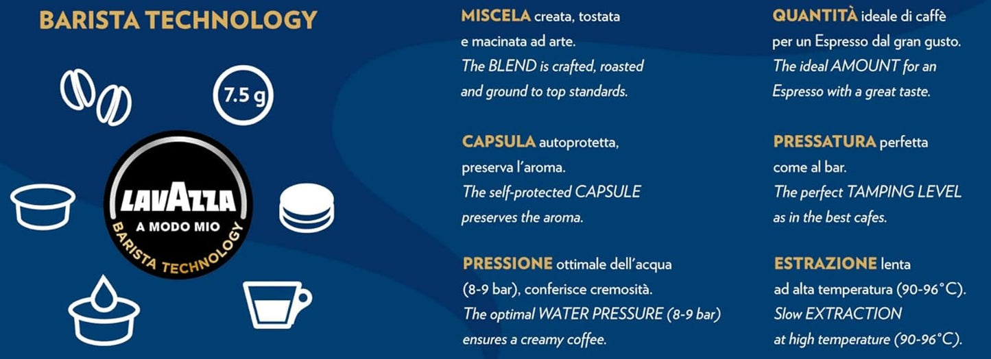 Lavazza, A Modo Mio Soave 256 Capsules de café, pour un espresso léger et élégant avec des notes aromatiques de fleurs, 100% Arabica, Intensité 5/13, Röstung moyen, 16 Packungen mit je 16