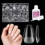 Faux ongles courts ballerine, 500 pièces, colle sur 12 tailles, ongles artificiels, Gel doux et court, couverture complète, pointes pour ongles en Gel courts S