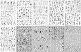 JMEOWIO Nagelsticker Blumen 10 Blatt Nagelaufkleber Selbstklebend Noir Blanc Fleur Nail Art Autocollant Décoration Nageldesign Zubehör
