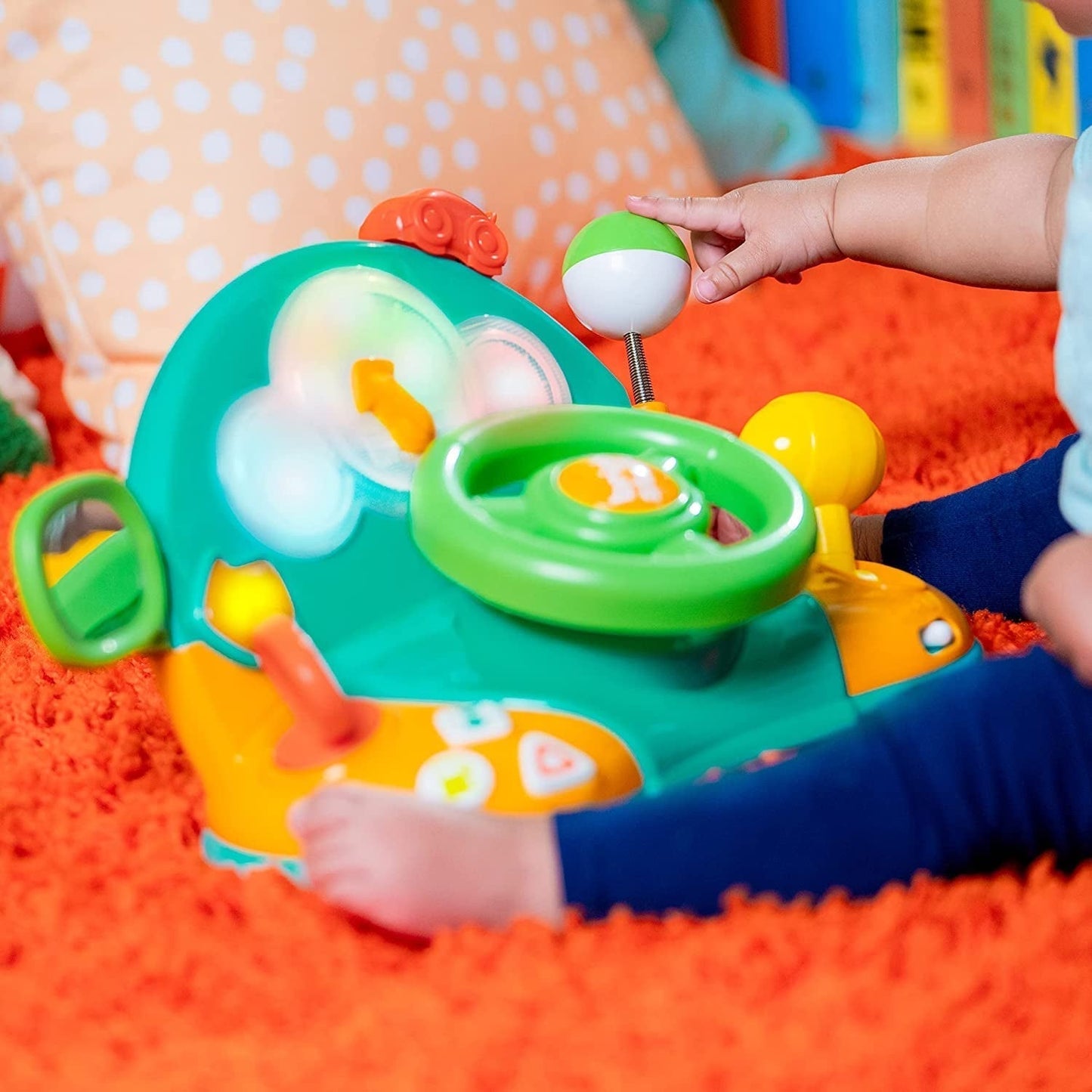 Bright Starts, volant jouet, pilote lumières et couleurs, avec musique, bruits de voiture, clignotants, levier de vitesses et plus Bebe Naty Shop Jouets