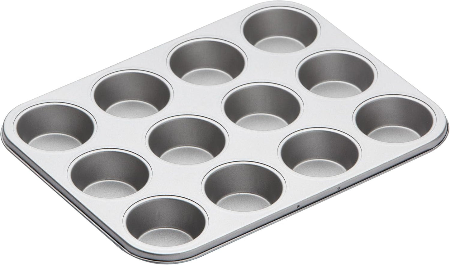 Plaque de cuisson à muffins Kitchen Craft, couvercle antiadhésif, peut contenir 12 muffins, 35 cm x 27 cm Naty Shop