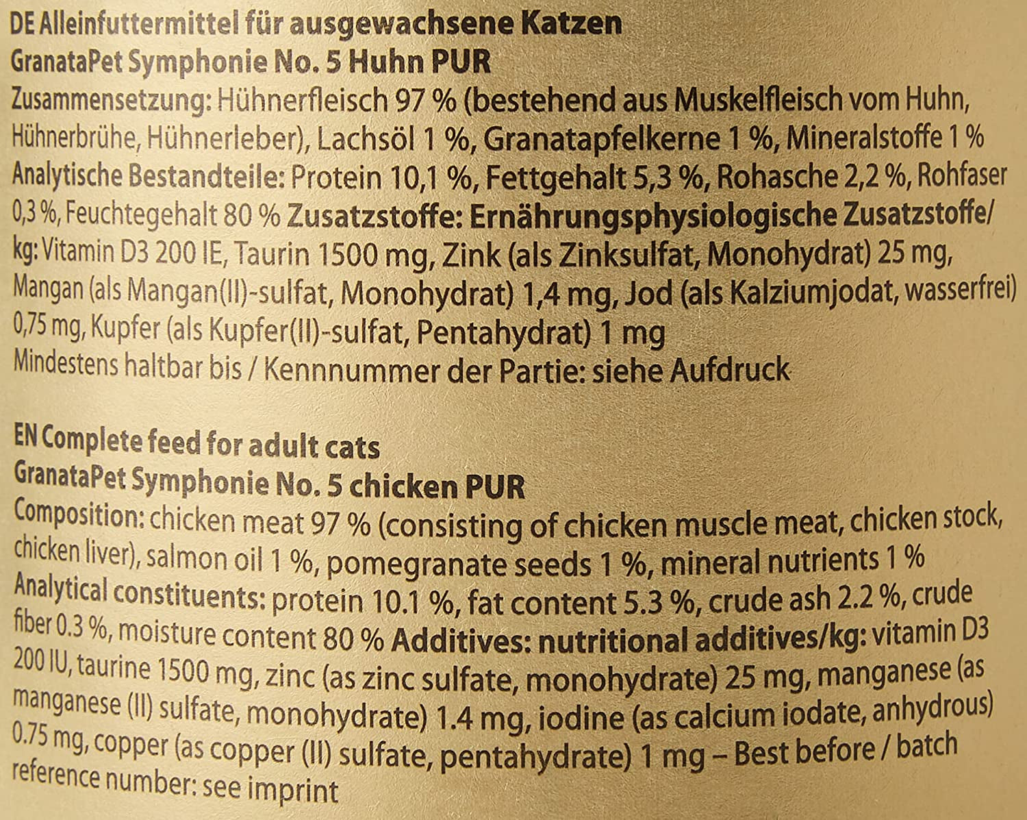 GranataPet Symphony No. 5 Pure Poulet, nourriture pour chat sans céréales ni sucre, filets en gelée naturelle, nourriture humide délicate pour chat, 6 x 200g