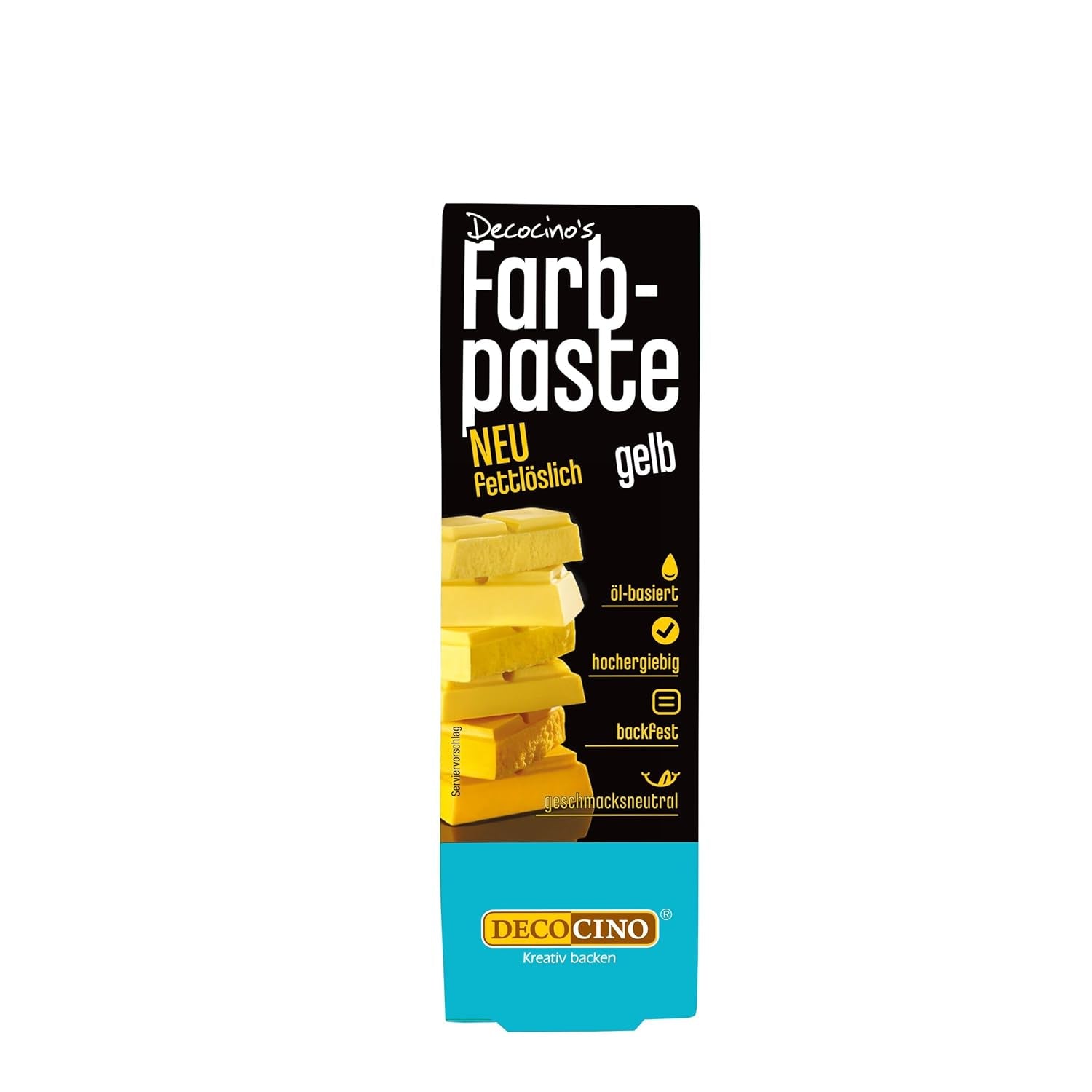 DECOCINO Pâte colorante liposoluble jaune - 15 g - Colorant alimentaire à base d'huile, idéal pour colorer le chocolat, la crème au beurre, le fondant ou la pâte à biscuits