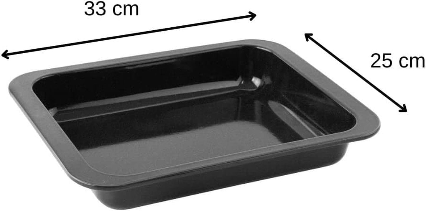 Zenker Ofenbackform (33 X 5 X 25 Cm) CUISSON SPÉCIALE, Rechteckige Auflaufform Mit Emaille-Versiegelung, Backform Mit Extra Hohem Rand (Farbe: Schwarz), Menge: 1 Stück Moules et plaques pour la pâtisserie Naty Shop