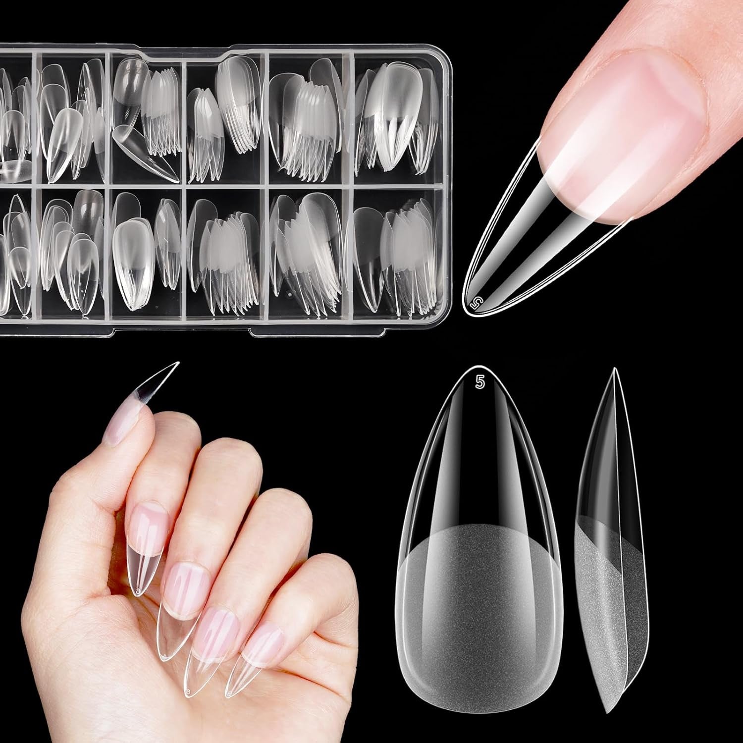 Faux ongles courts ballerine, 120 pièces, colle sur 12 tailles, ongles artificiels courts, Gel souple, couverture complète, pointes pour ongles courts en Gel S