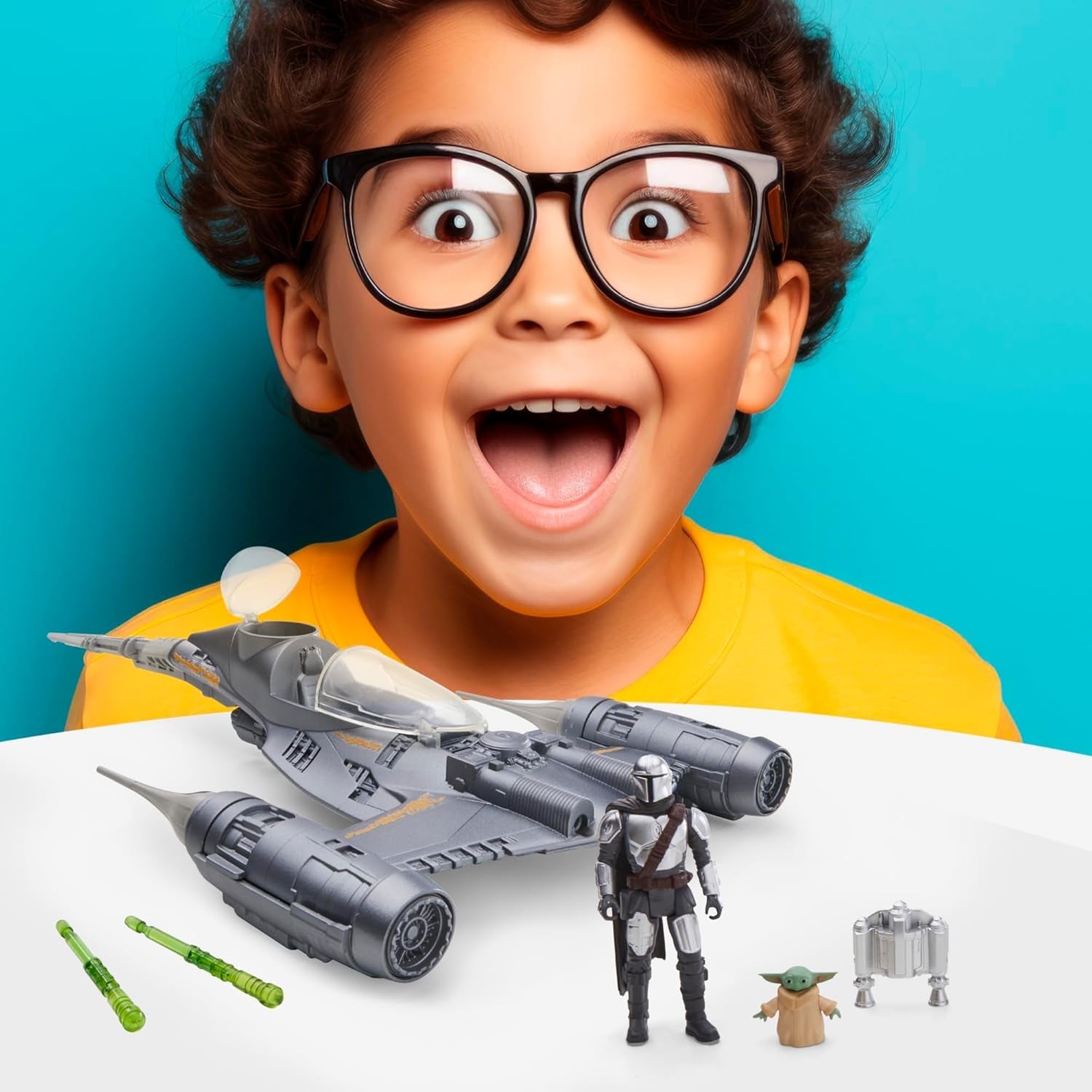 Star Wars Epic Hero Series N-1 Starfighter of the Mandalorian, grandes figurines d'action et accessoires passionnants pour des manœuvres passionnantes, figurines d'action cadeaux passionnantes Naty Shop