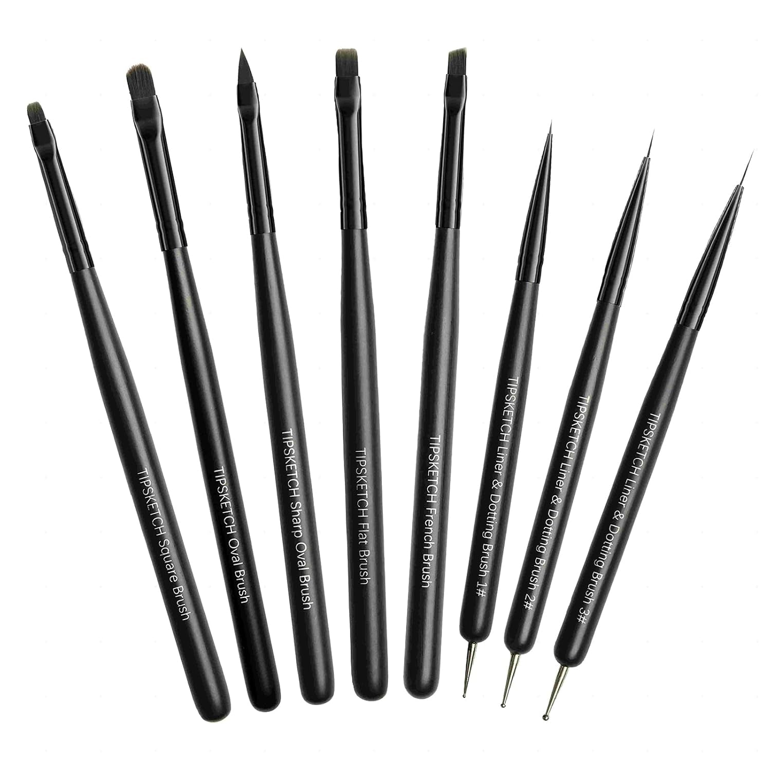 Nagel Pinsel 8 pièces Pinsel pour Gel Vernis, Nageldesign Gel Pinsel Dotting Painting Line Pen pour Nagelack Gel Acryl Nagel Pinsel Nailart Kit Acryl Pinsel Fineliner Nägel Selber Machen