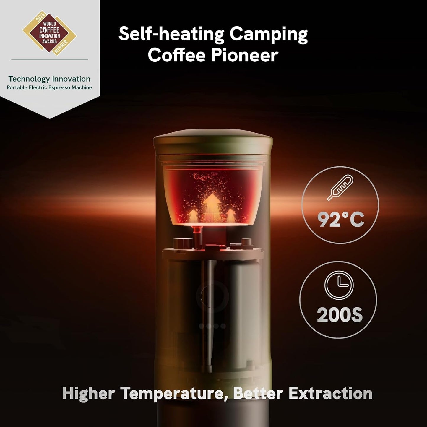 Machine à expresso électrique portable OutIn Nano, cafetière de camping, auto-chauffante USB-C, compatible avec le café moulu et les capsules NS