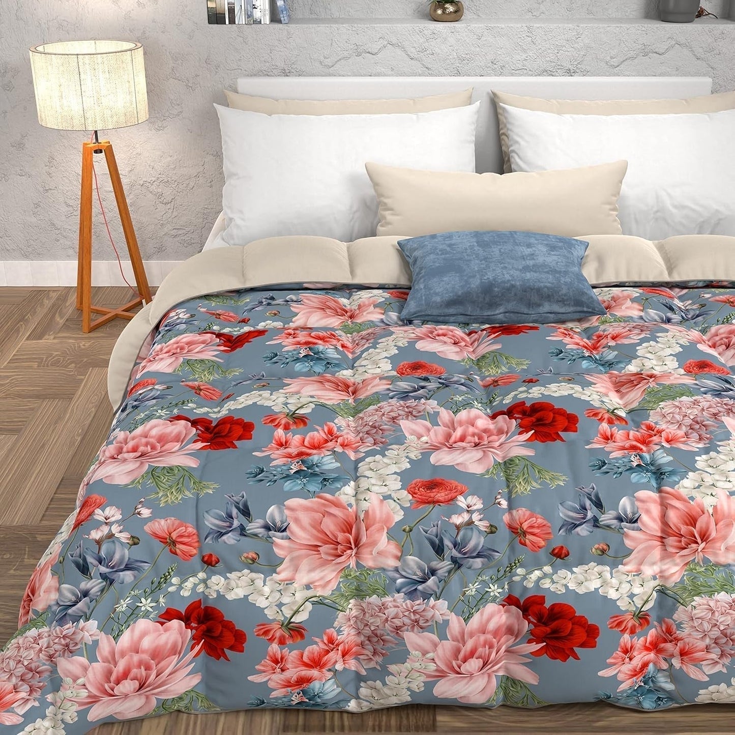 PETTI Artigiani Italiani - Couette d'hiver, Couette d'hiver, Couette simple, Double face, Impression monochrome et numérique, microfibre 100% hypoallergénique, Fabriqué en Italie