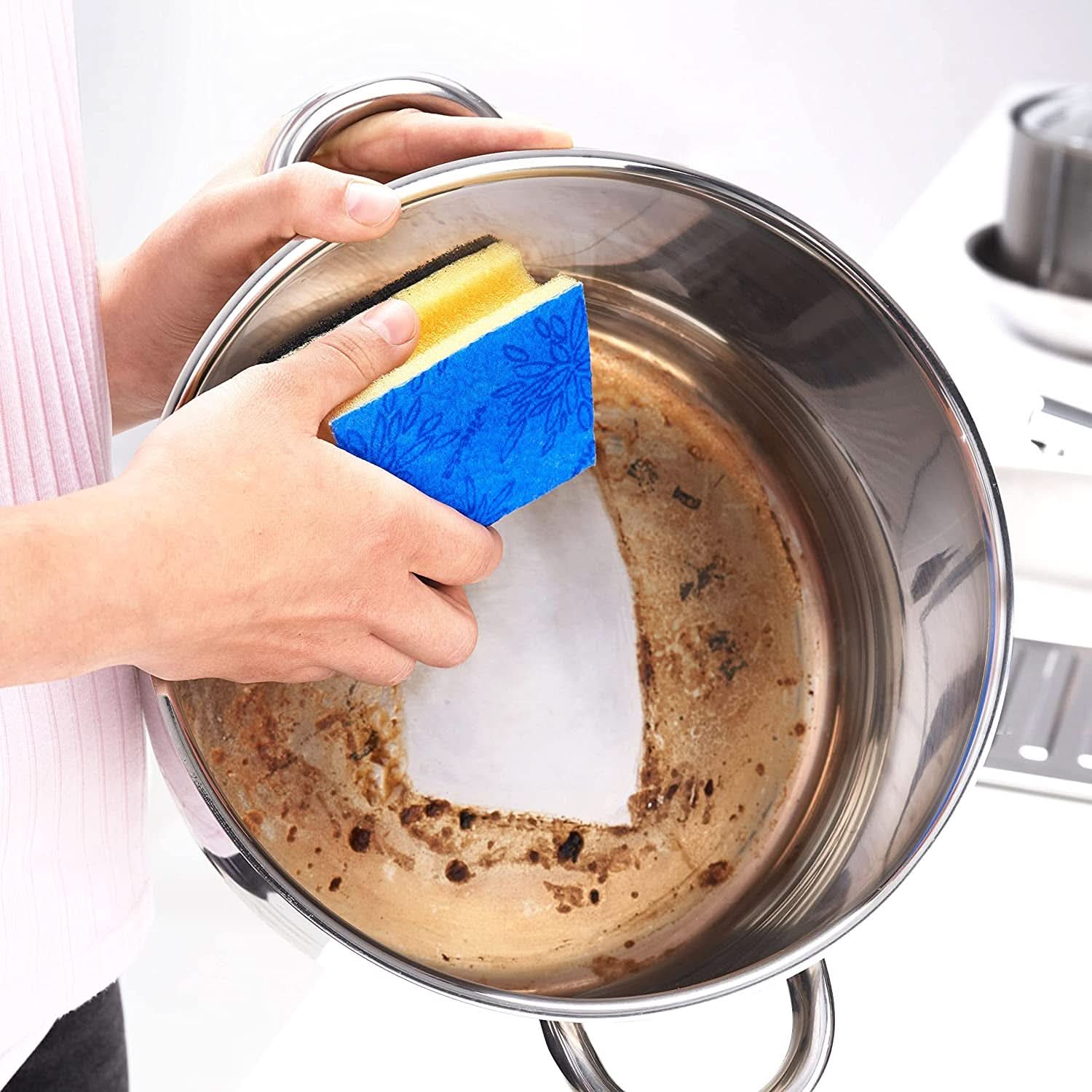Vileda Glitzi, éponge à vaisselle pour la cuisine, à effet antibactérien, très absorbante, pack de 18 détergents de cuisine Naty Shop