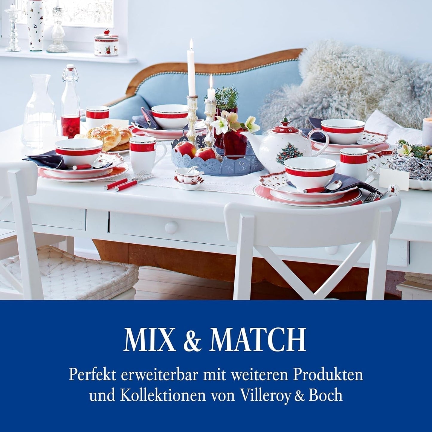 Villeroy & Boch - Jouez ! Ménagère Roses Rouges 30 pièces Cuisine Naty Shop