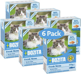 Bozita Tetra Morceaux stérilisés à la sauce au charbon de bois - 6 x 370g Nourriture humide pour chat sans céréales et sans sucre - sans OGM, avec 8,5% de protéines et 4,5% de matières grasses - de haute qualité et extrêmement savoureuse