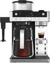 Ninja Prestige Cafetière filtre 2 en 1 avec capsules et mousseur à lait intégré, pour latte, café glacé et Flat White, noir CFN802EU