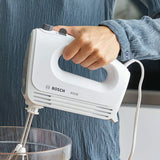 Bosch Hausgeräte Handrührer Clevermixx MFQ24200, 2 Rührbesen, 2 Spülmaschinengeeignet, 4 Stufen, Leicht, Leise, 400 W Blanc/Edelstahl Cuisine Naty Shop