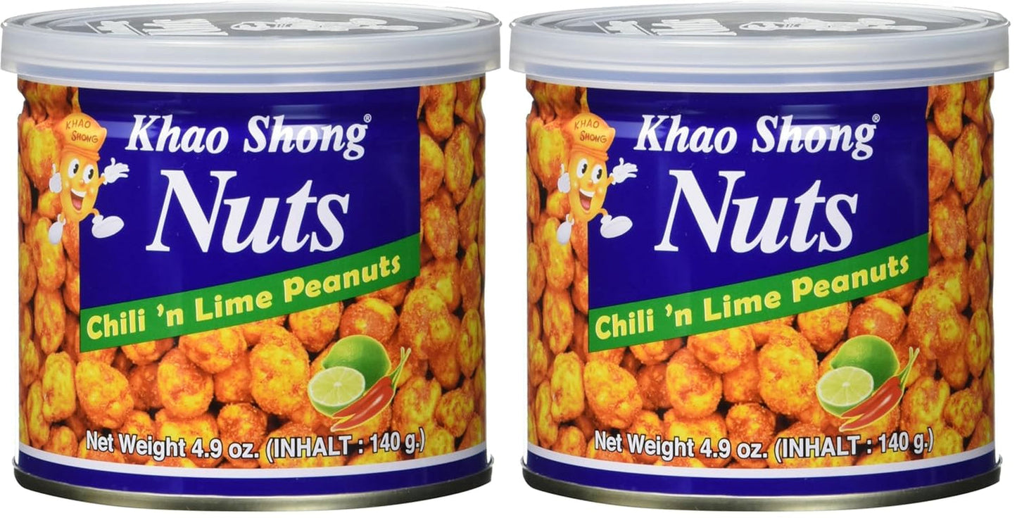Khao Shong Pois verts frits au wasabi, pois croustillants dans une pâte épicée, une alternative faible en gras aux noix, moyennement épicé, 1 boîte de 140 g | 140 g (1 paquet)