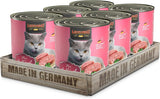 LEONARDO Nassfutter für Katzen, Geflügel pur, dose de 6X 800g, Katzenfutter getreidefrei, Alleinfutter, fabriqué en Allemagne