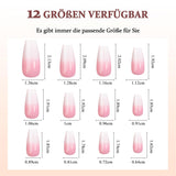 Ensemble de faux ongles Ballerine – 240 pièces de faux ongles rose lilas délicats, colle complète sur faux ongles, ensemble de faux ongles pour manucure et nail art pour femmes et filles (rose lavande)
