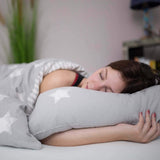 Oreiller Genius, coton, eazzy 40x80 cm - oreiller orthopédique pour un sommeil réparateur, en fibre de lait avec aloe vera - adapté aux personnes allergiques, avec soutien, oreiller cervical certifié Oeko-TEX, blanc, A19202