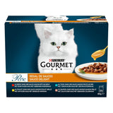Perle | Porte-sauce | Chat adulte | Boeuf, Poulet, Thon, Saumon | 12x85g | Sachets fraîcheur (l'emballage peut varier)