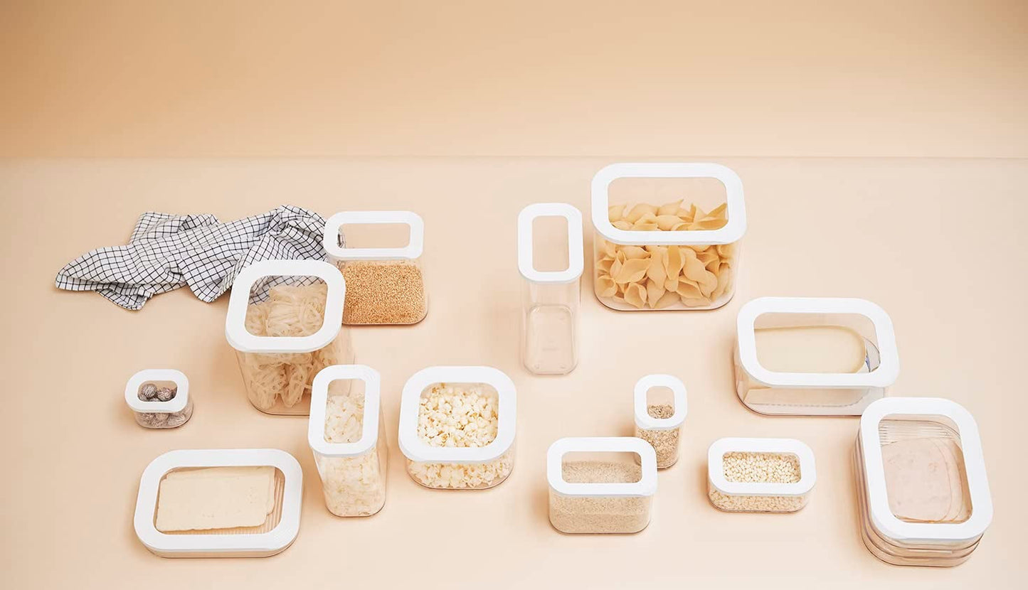 Mepal - Boîte de conservation pour réfrigérateur Modula XXL - Récipient alimentaire avec couvercle - Organisateur de cuisine et boîte de rangement en plastique - Organisateur de réfrigérateur empilable et refermable - 4800 ml - Boîtes de conservation alimentaires blanches Naty Shop