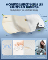 Oreiller cervical Oreiller orthopédique pour douleurs cervicales Oreiller en mousse à mémoire de forme Oreiller ergonomique pour un soutien optimal Oreiller de soutien cervical pour supports latéraux du dos et abdominaux Oreillers orthopédiques cervicaux Naty Shop
