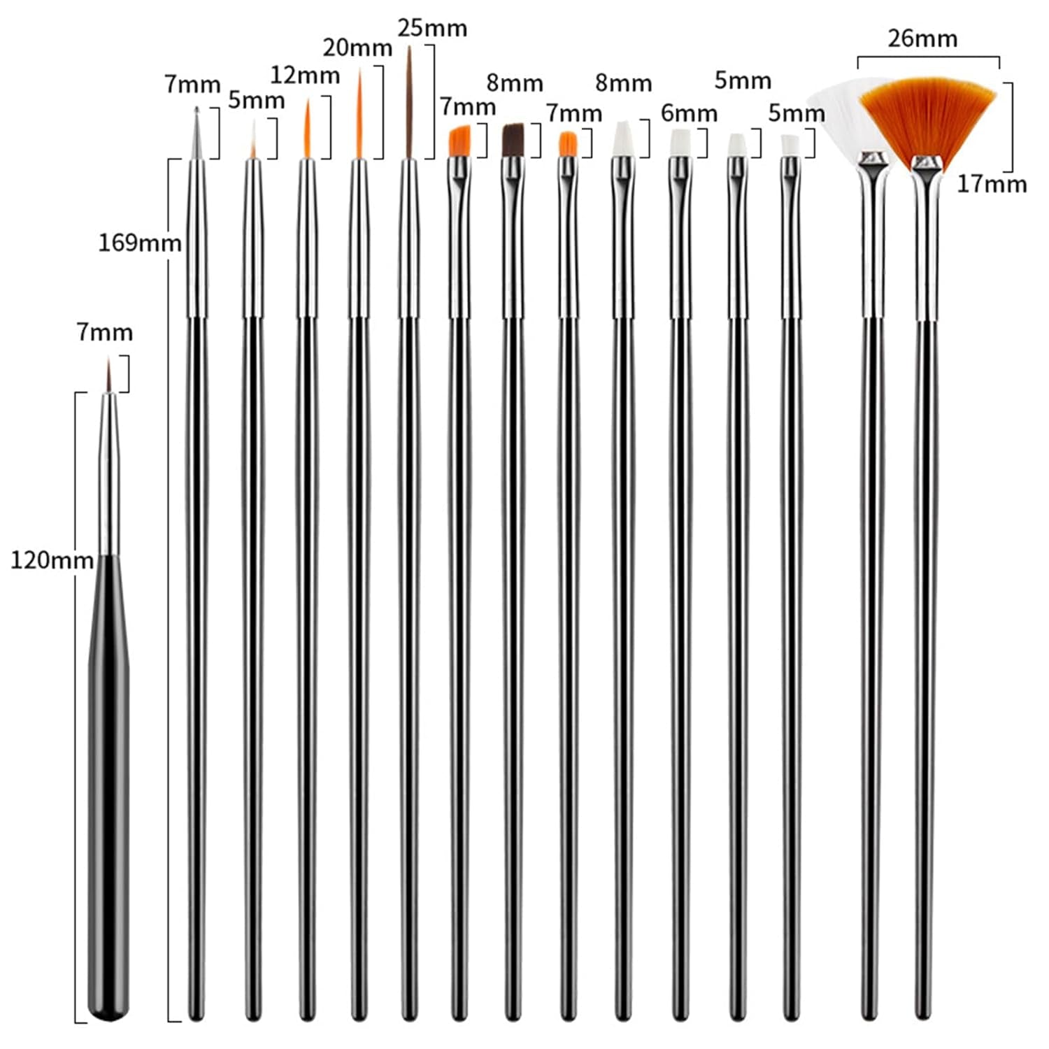 31 pièces ensemble de pinceaux à ongles professionnels, pinceaux à ongles à double extrémité, pinceaux à ongles pour gel, stylo acrylique pour nail art, outils de pointage pour nail art, brosse à ongles pour la conception de salons de coiffure DIY