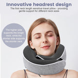 Oreiller cervical Oreiller de voyage en mousse à mémoire de forme Oreiller cervical en mousse à mémoire de forme au design ergonomique avec masque pour les yeux 2 bouchons d'oreille et sac de rangement Parfait pour dormir sur la route en voyage Naty Shop Oreillers orthopédiques cervicaux