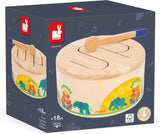 Janod - Tambour Gioia - Tambour + tambour en bois FSC - Jeux de rôle et éducation musicale précoce - Aquarelle - Dès 18 mois, J07650 Bebe Toys Naty Shop