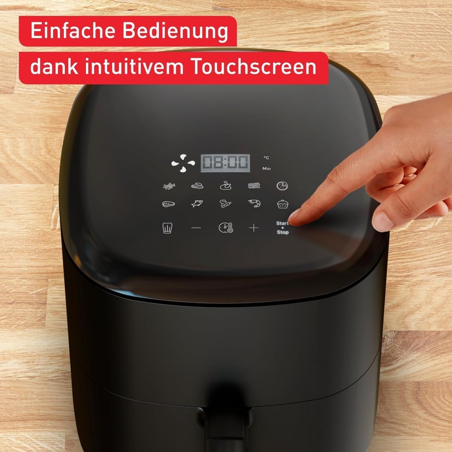 Tefal Easy Fry Max EY2458, 5 litres, friteuse à air chaud, 10 programmes de cuisson automatiques, électroménager à écran tactile numérique Naty Shop