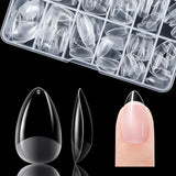 Gelike Ec Ongles courts en amande – Ongles souples à couverture complète, ongles artificiels pré-polis pour extensions d'ongles, studio de manucure à domicile, salon de bricolage, 120 pièces, 12 tailles