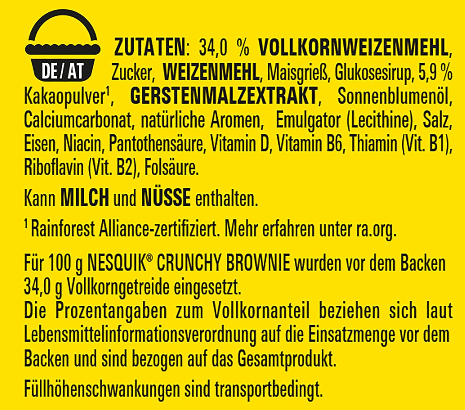 Nestlé NESQUIK Brownie croquant, céréales de petit-déjeuner croquantes avec pépites de chocolat et forme innovante pour plus de croquant, paquet de 7 (7 x 300 g)