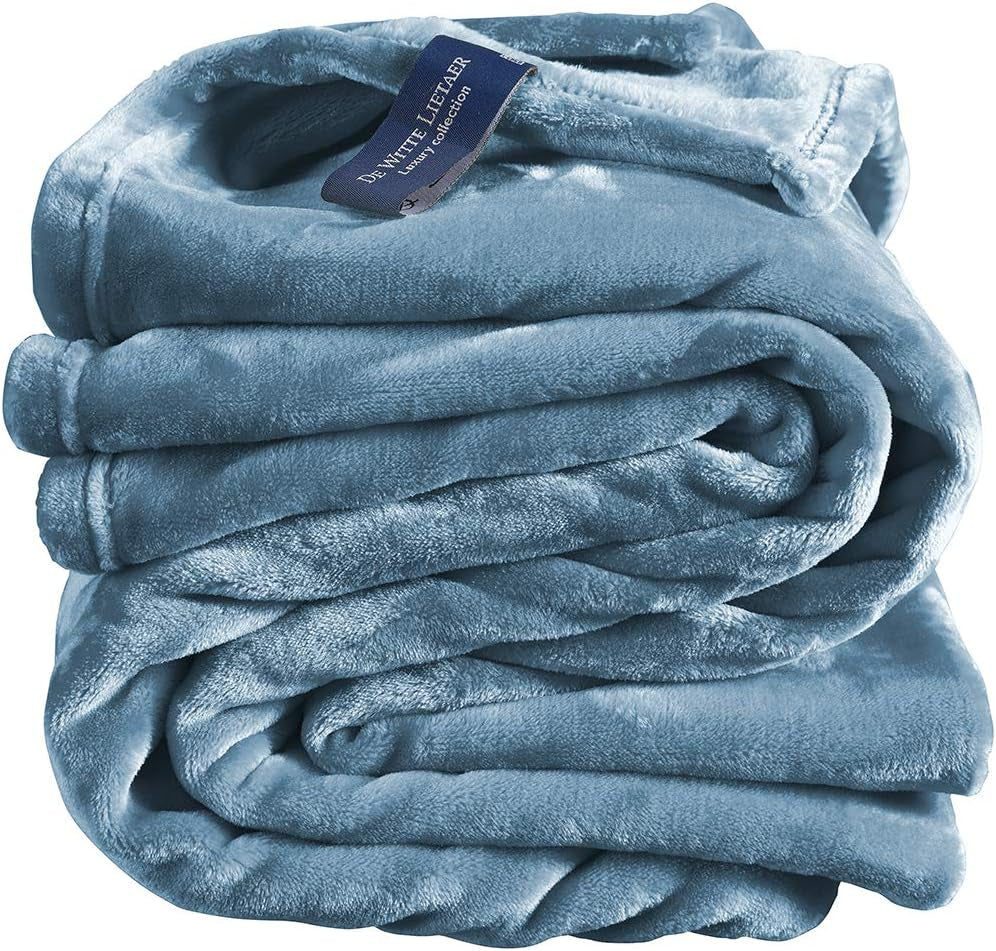 Couverture confortable, polyester, bleu, 150X200 Cm lits et couvertures De Witte Lietaer bleu arctique 150X200