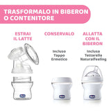 Tire-lait électrique Chicco avec phases de stimulation et d'extraction, 10 niveaux d'intensité, confortable et rapide, forme ergonomique, avec tétine inclinée et capuchon étanche, blanc, 150 ml Accessoires Alimentation et Allaitement Bebe Naty Shop