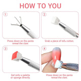 Pinceaux à ongles, outils de conception de ongles, 100 pièces de brosses pour Nail Art avec pinces métalliques, pinces à cheveux et applicateur de pinceau éponge pour les designs d'art d'ongles dégradés